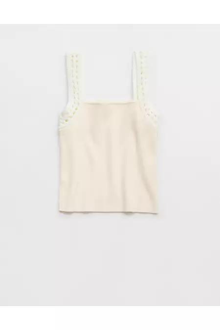Aerie Crochet Sweater Tank Top Women's Product Image