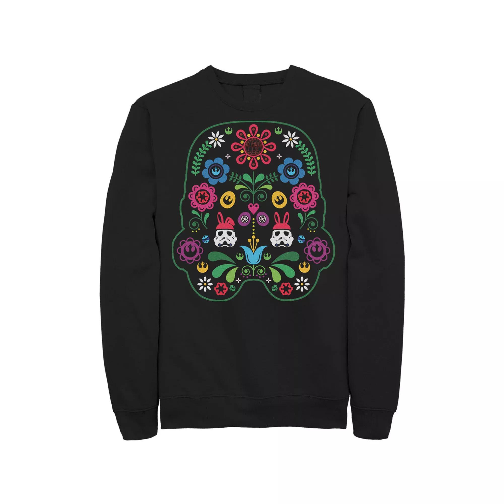Men's Star Wars Easter Storm Trooper Floral Helmet Fill Sweatshirt, Size: 3XL, Black Product Image