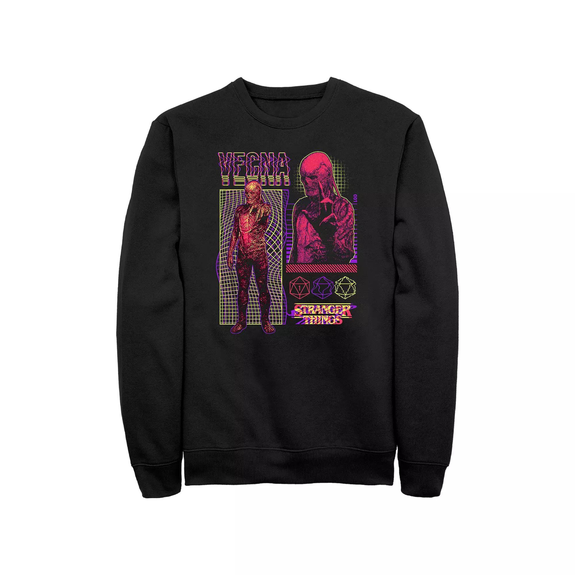 Men's Stranger Things Vecna Infographic Graphic Fleece, Size: 3XL, Black Product Image