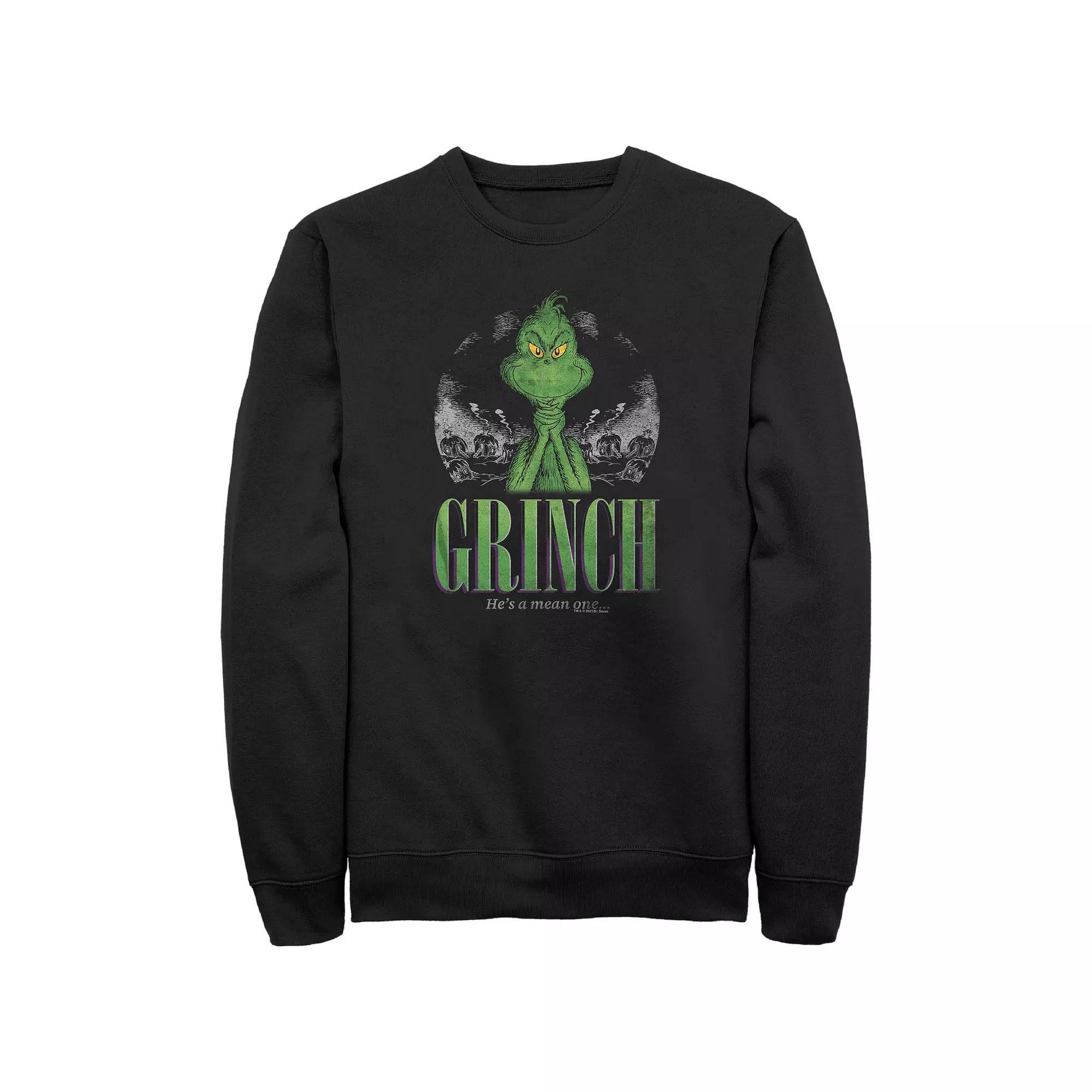 Big & Tall Dr. Seuss Grinch He Is A Mean One Graphic Fleece, Men's, Size: 3XL Tall, Black Product Image