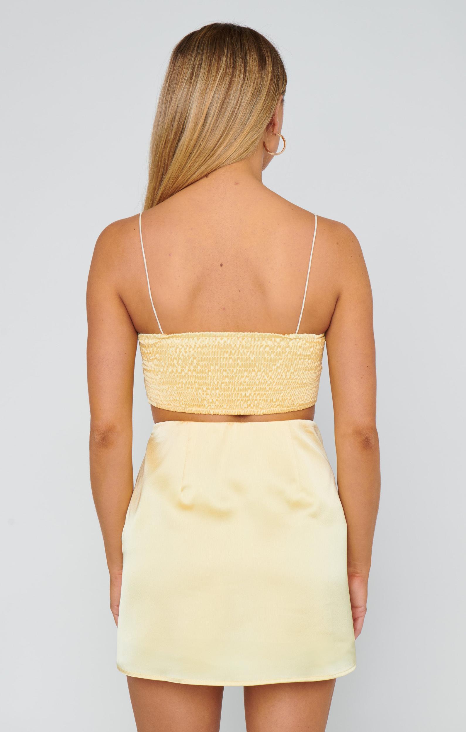 Tucker Top ~ Pale Yellow Luxe Satin Product Image