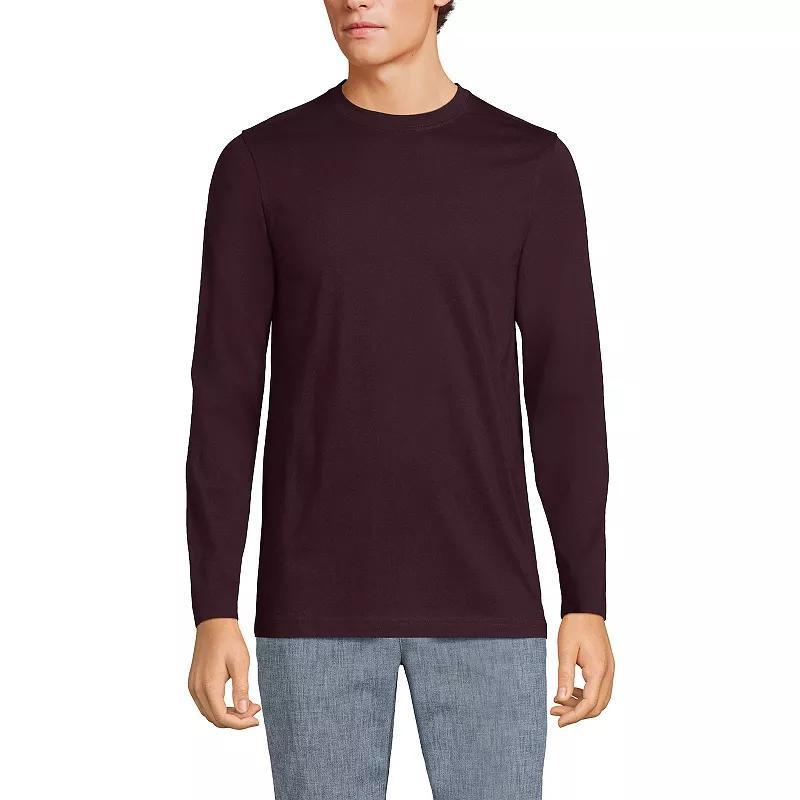 Big & Tall Lands' End Supima Crewneck Tee, Men's, Size: Large Tall, Pale Grey Blue Product Image