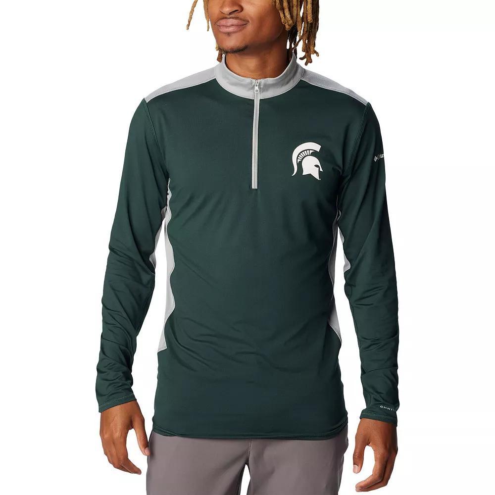 Men's Columbia Green Michigan State Spartans Tech Trail™ Omni-Shade Quarter-Zip Top, Size: XL Product Image