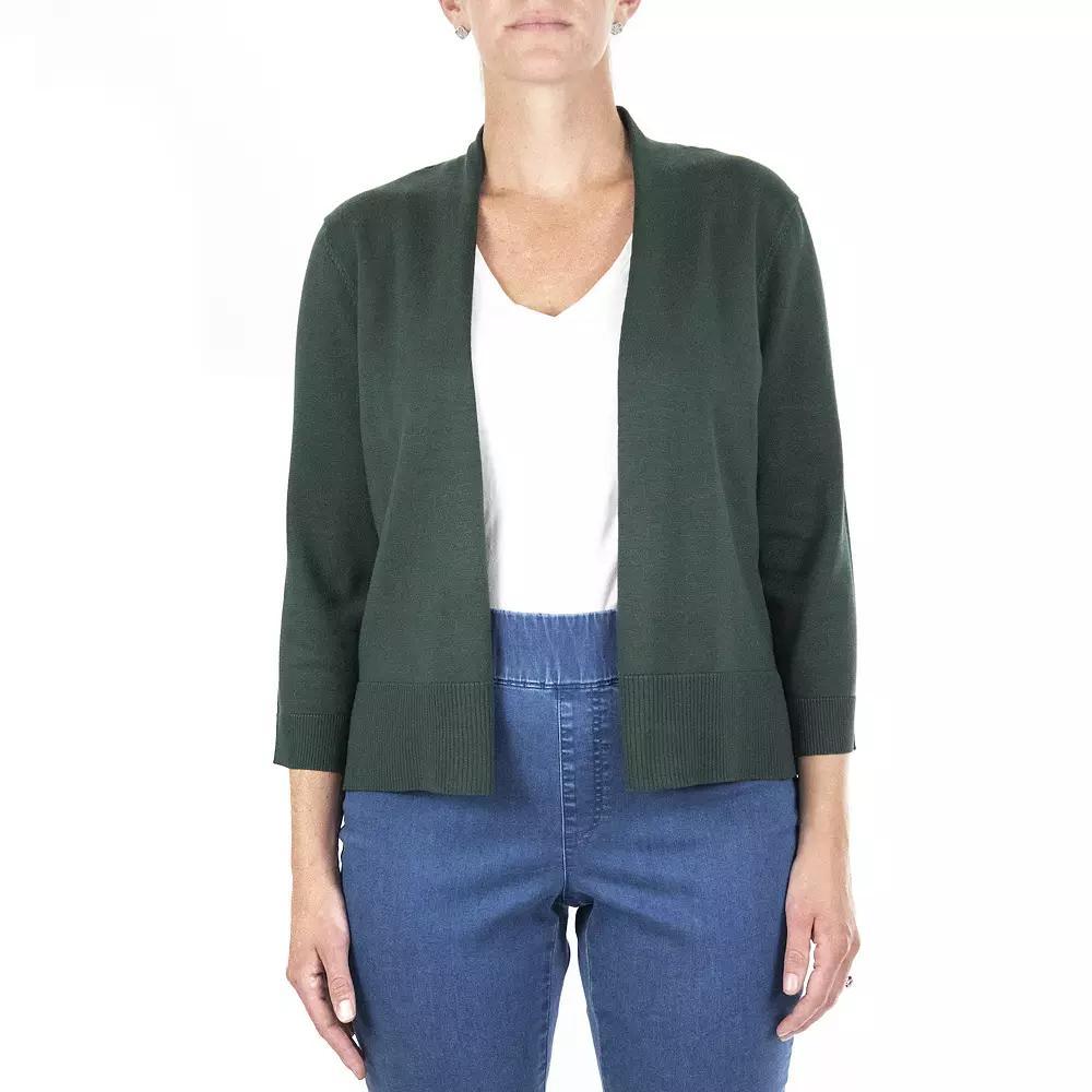Women's Nina Leonard Classic Open-Front Bolero Cardigan, Size: Large, Julep Green Product Image