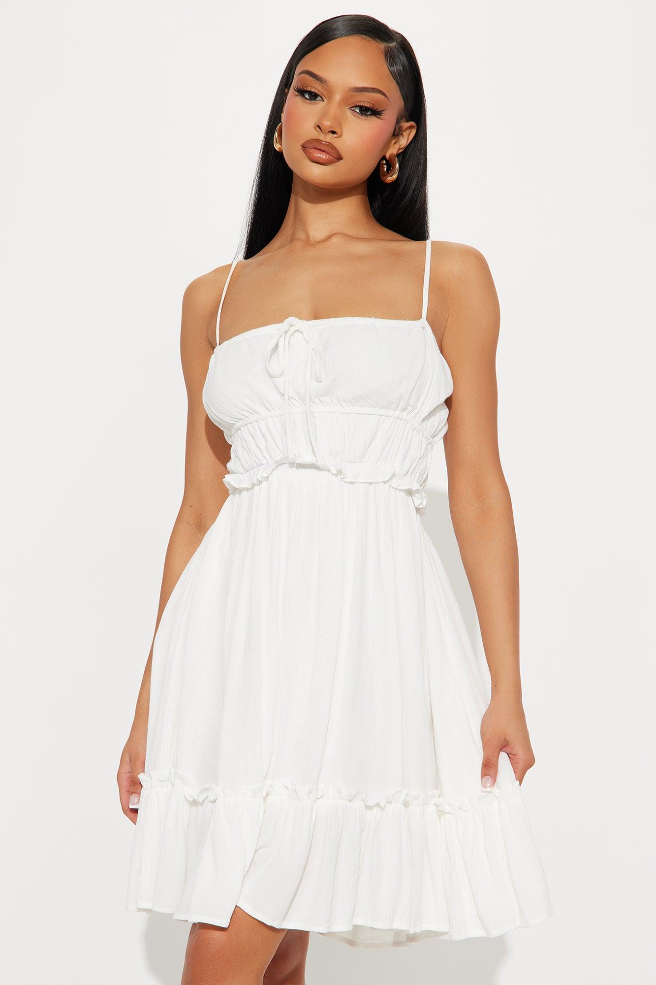 Serena Backless Mini Dress - White Product Image