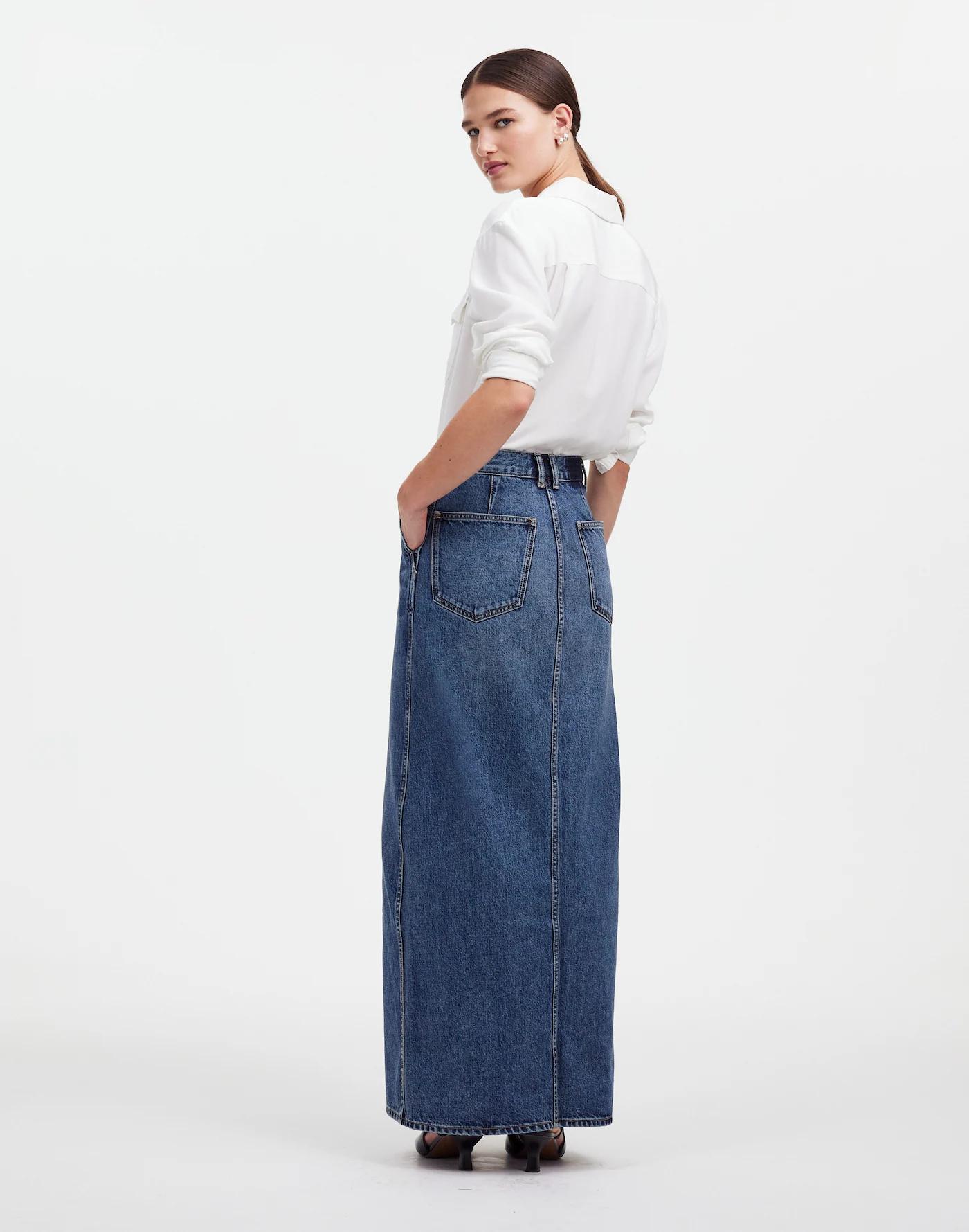 Alexa Chung for Madewell Denim Maxi Skirt in Croswell Wash Product Image