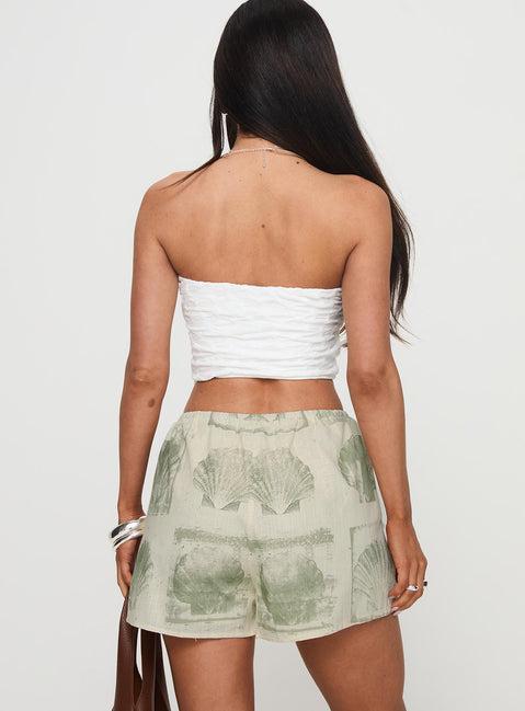 Heylee Shorts Beige / Green Product Image