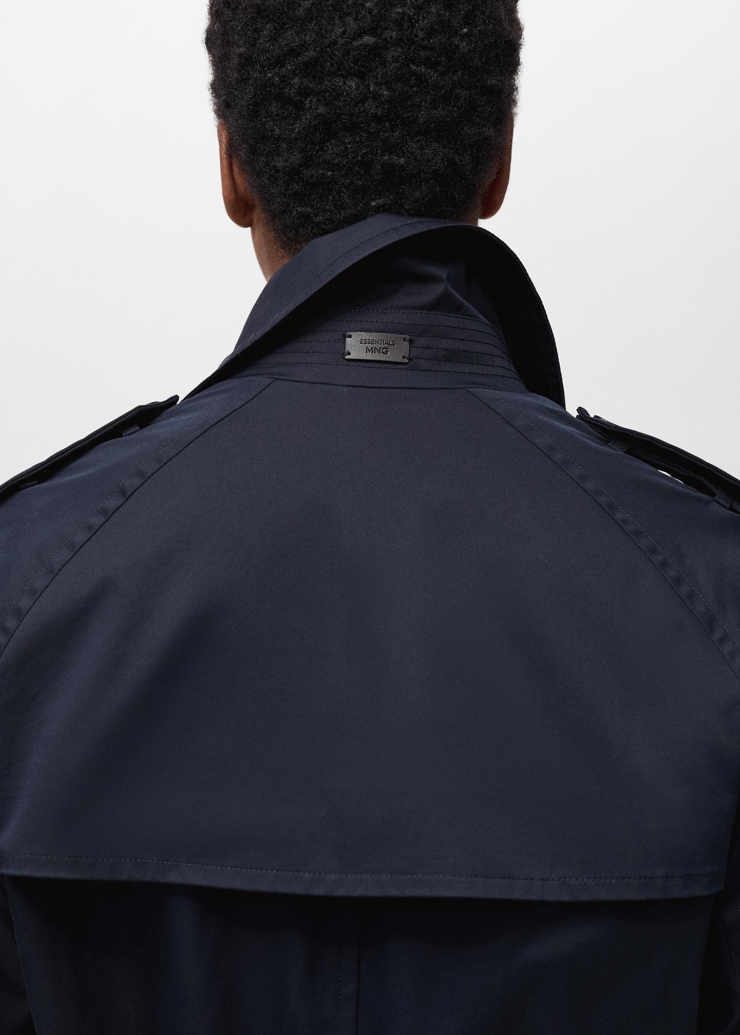 Water-repellent belted trench coat - Men | MANGO USA Product Image