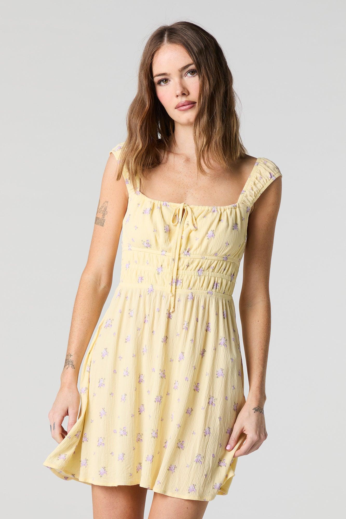 Cut-Out Back Milkmaid Mini Dress Female Product Image