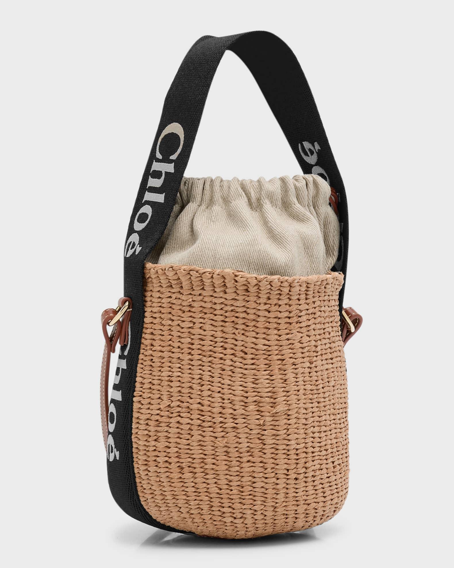 Woody Small Mifuko Basket Bag in Fair Trade Paper Embellished with Linen Product Image