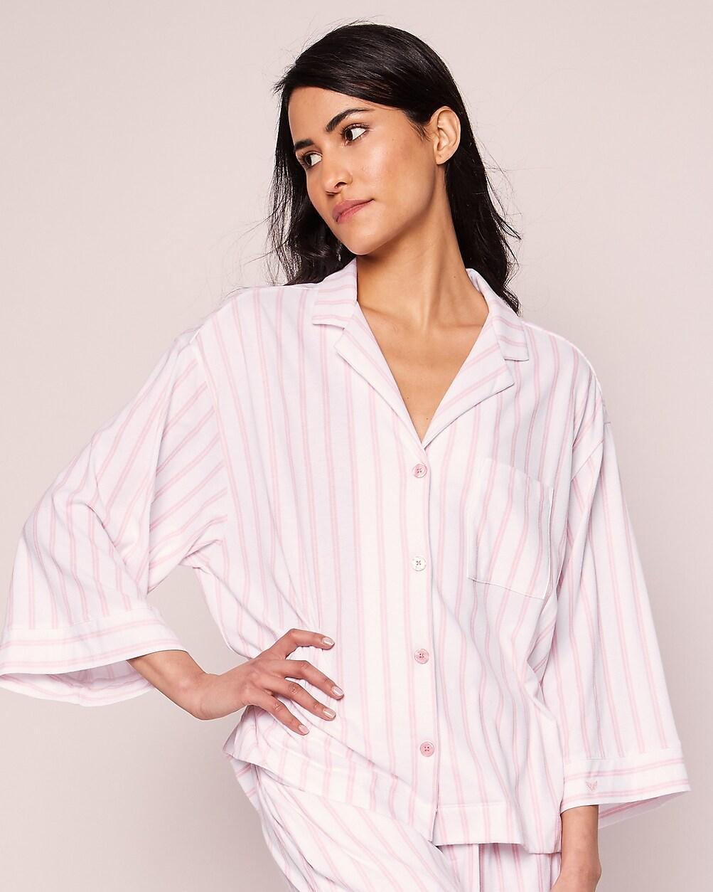 Petite Plume womens Pima cotton Olivia wide-leg pajama set Product Image