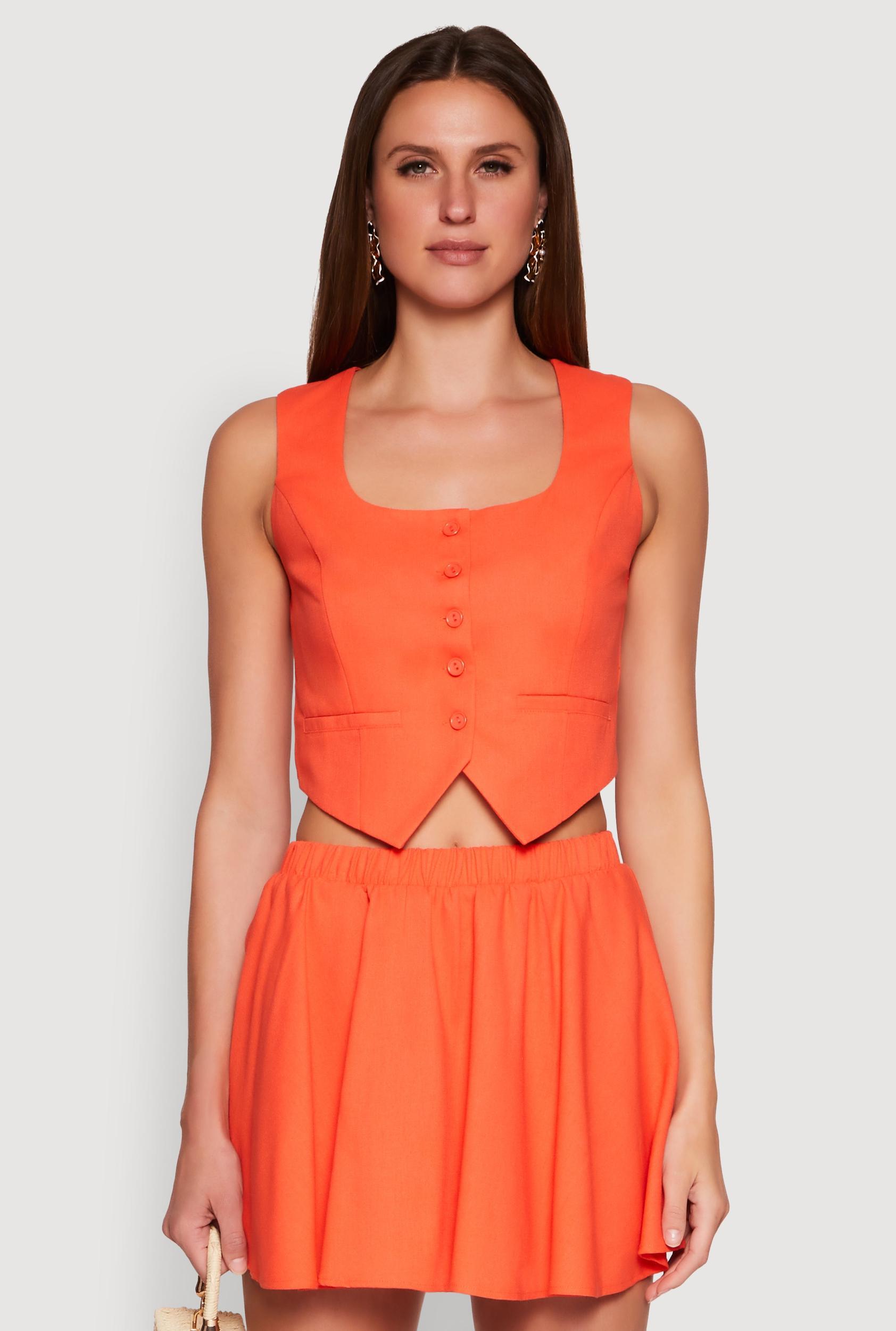 Womens Cropped Square Neck Vest Product Image