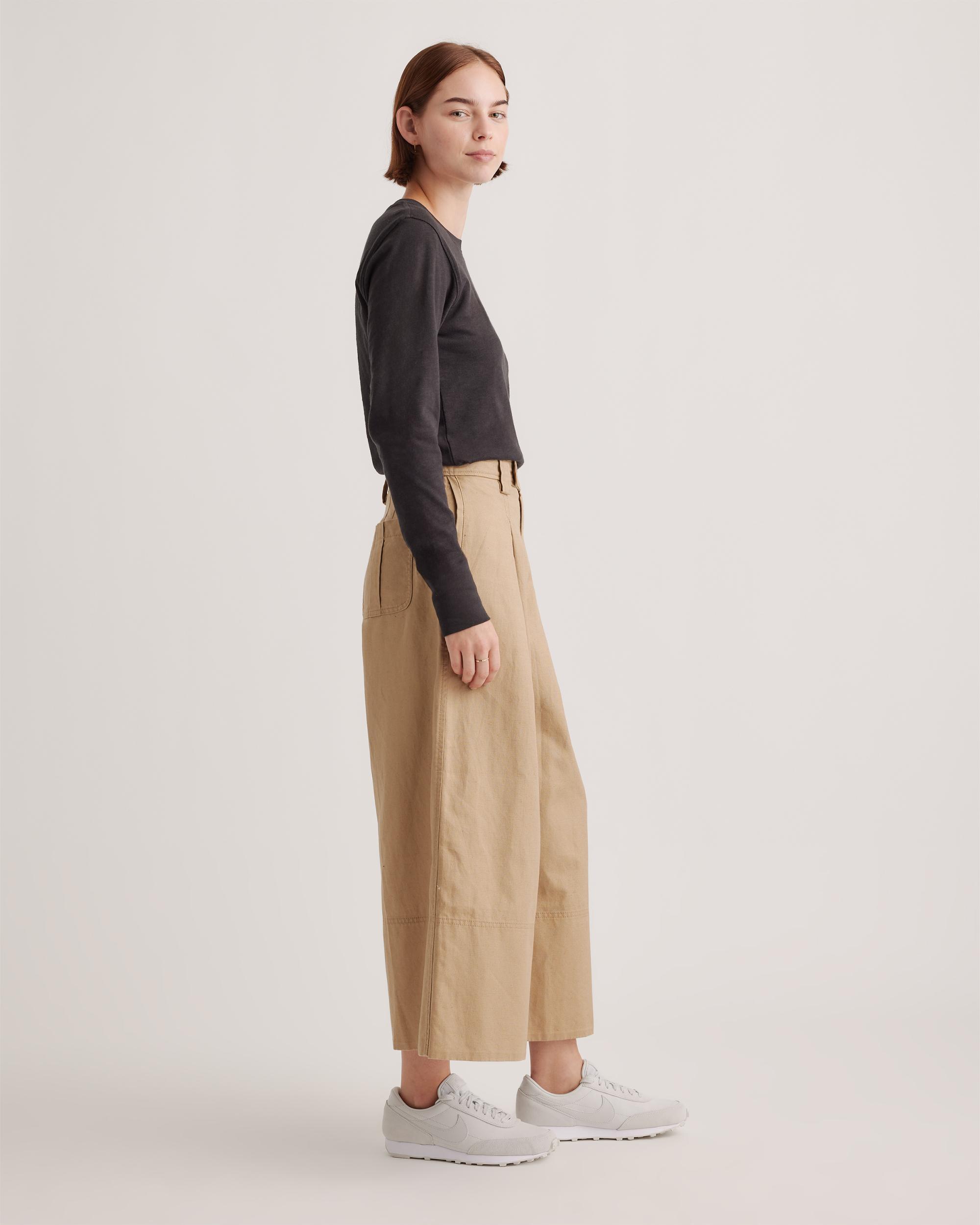 Quince | Women's Slub Long Sleeve T-Shirt Organic Cotton Product Image