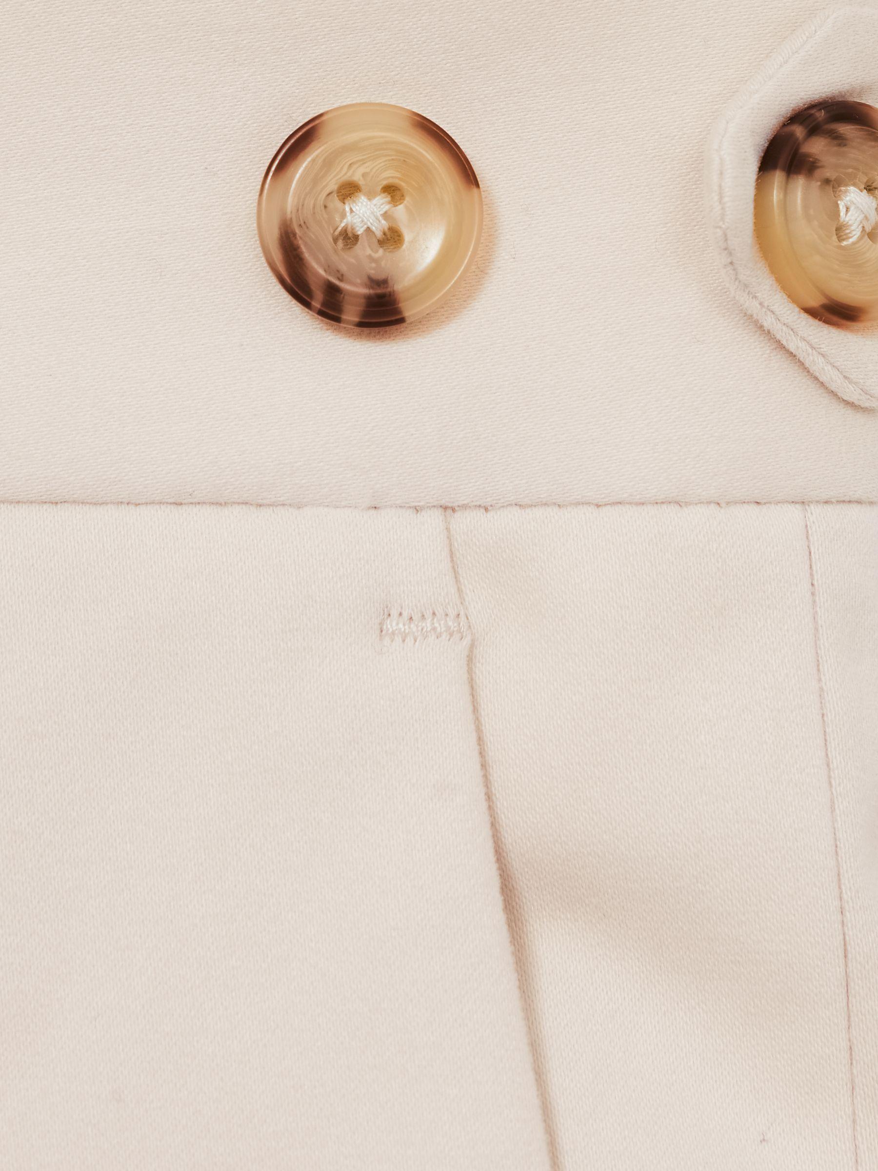 Slim-Fit Linen Herringbone Suit Trousers in White Product Image