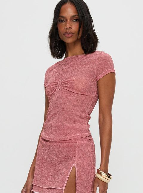 Crystal Clear Mesh Top Pink Product Image