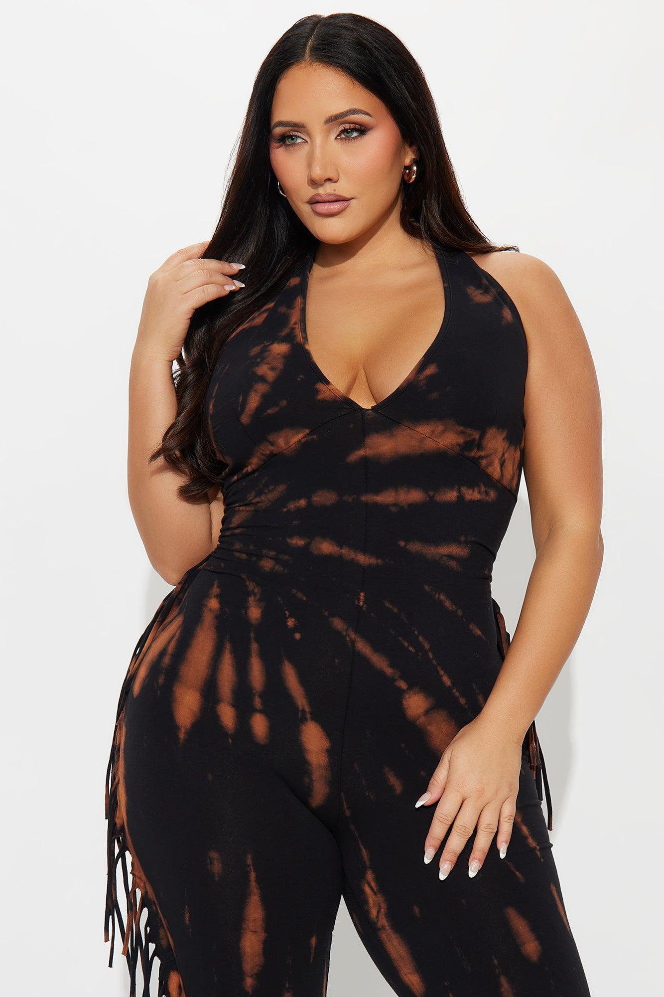 Teresa Halter Tie Dye Jumpsuit - Black/combo Product Image