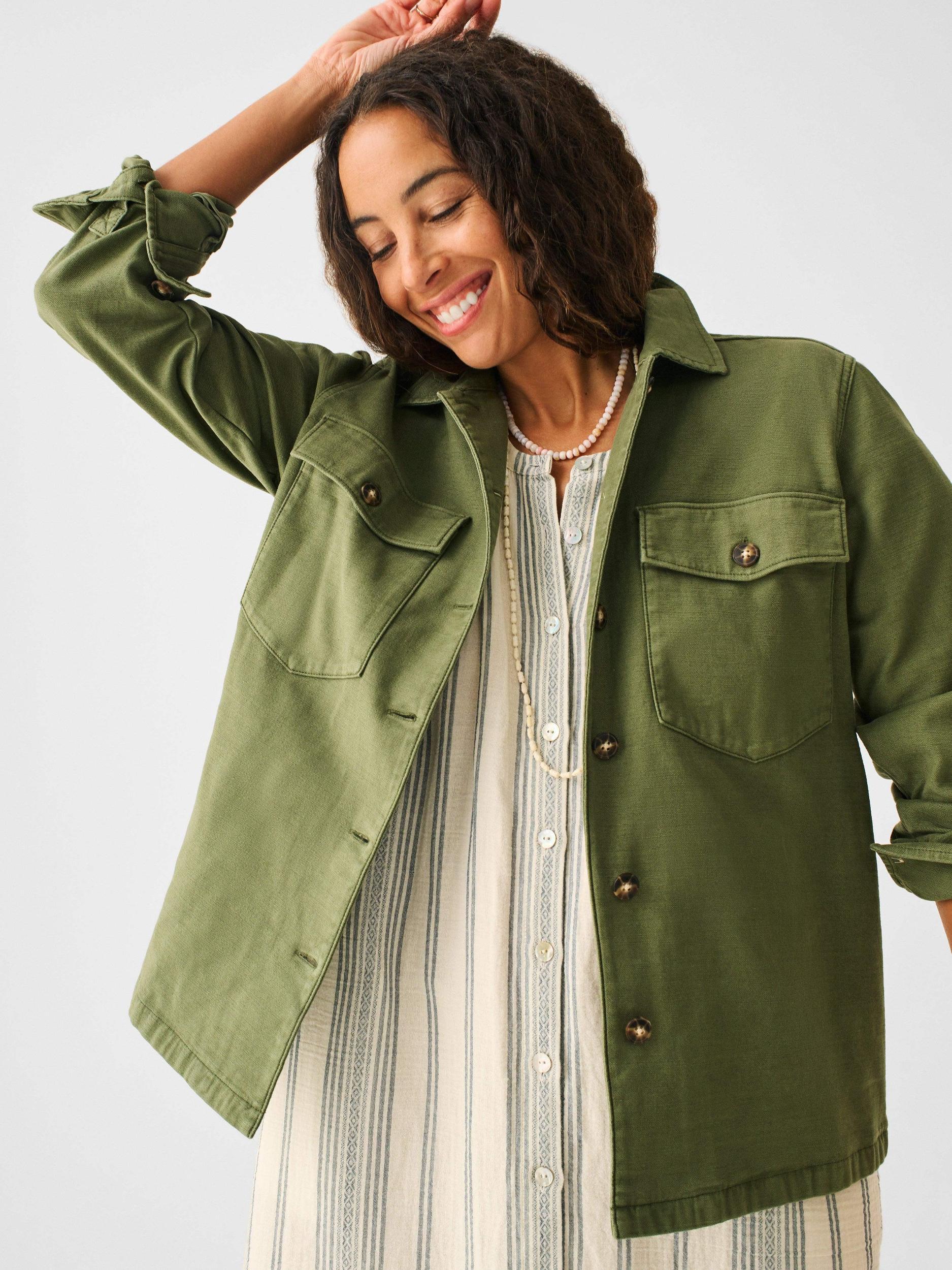 Savannah Cotton Overshirt - Fatigue Female Product Image