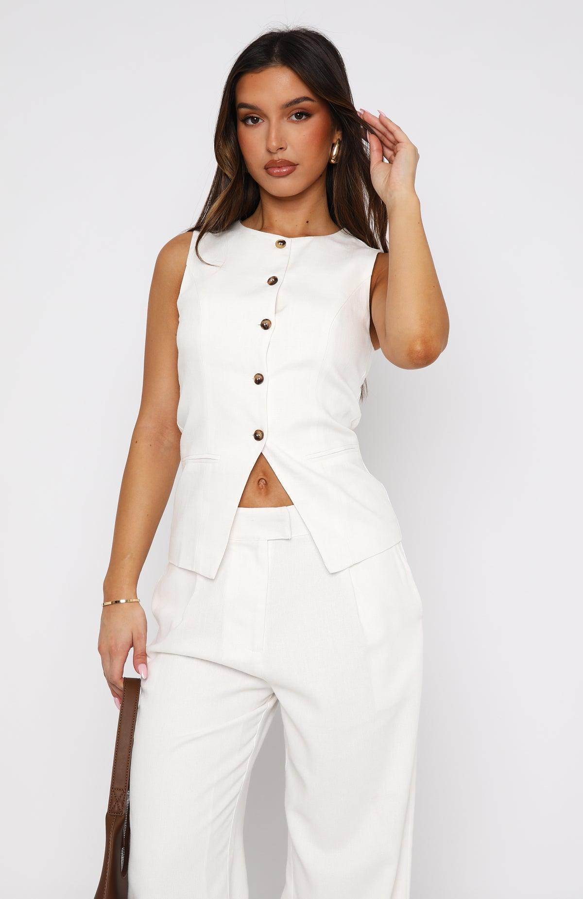 At The Races Vest Top White Product Image