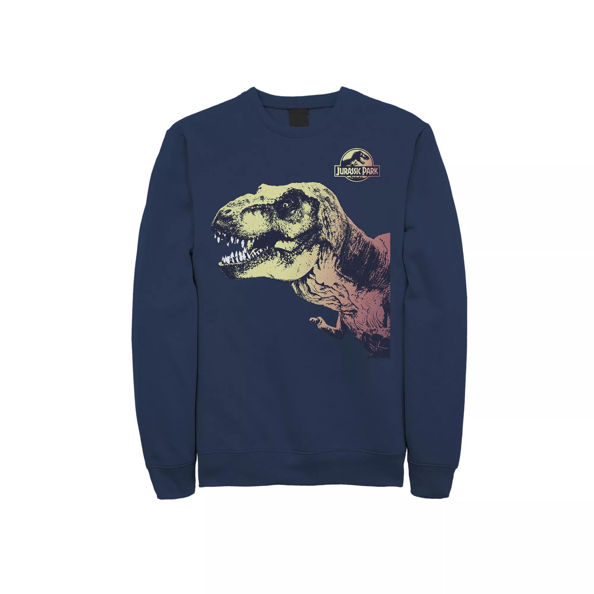 Men's Jurassic Park T-Rex Sunset Color Fil In Sweatshirt, Size: Large, Blue Product Image