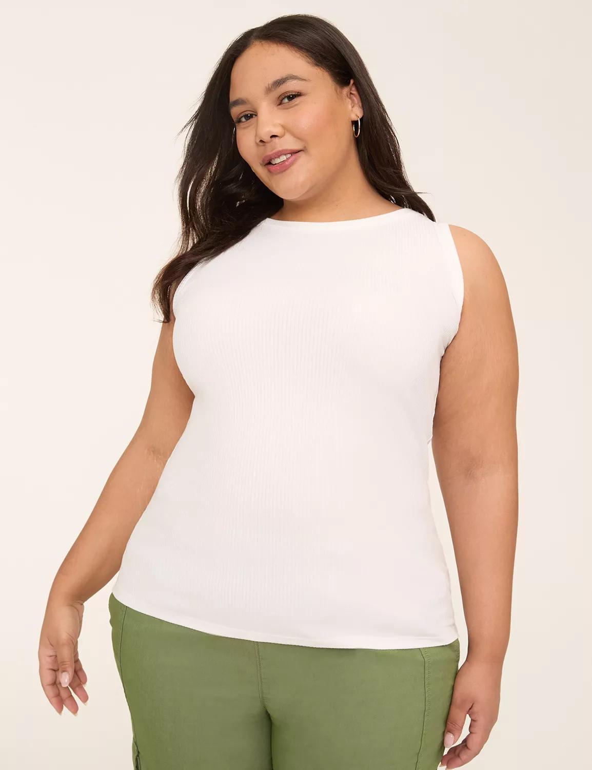 High-Neck Rib Tank Product Image