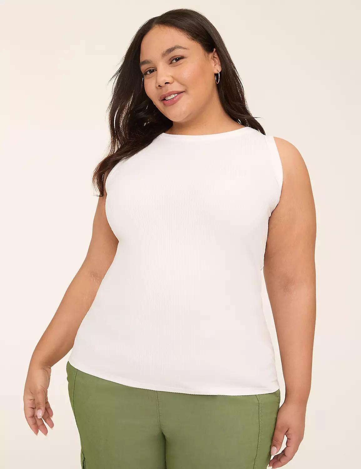 High-Neck Rib Tank Product Image