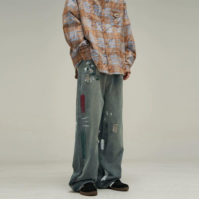 RT No. 10025 DISTRESSED DENIM JEANS Product Image