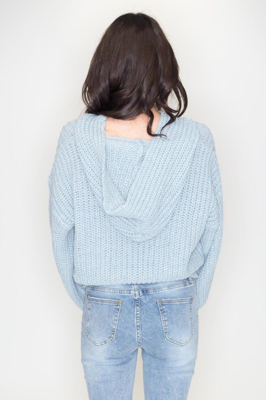 Knit Hoodie Sweater Product Image