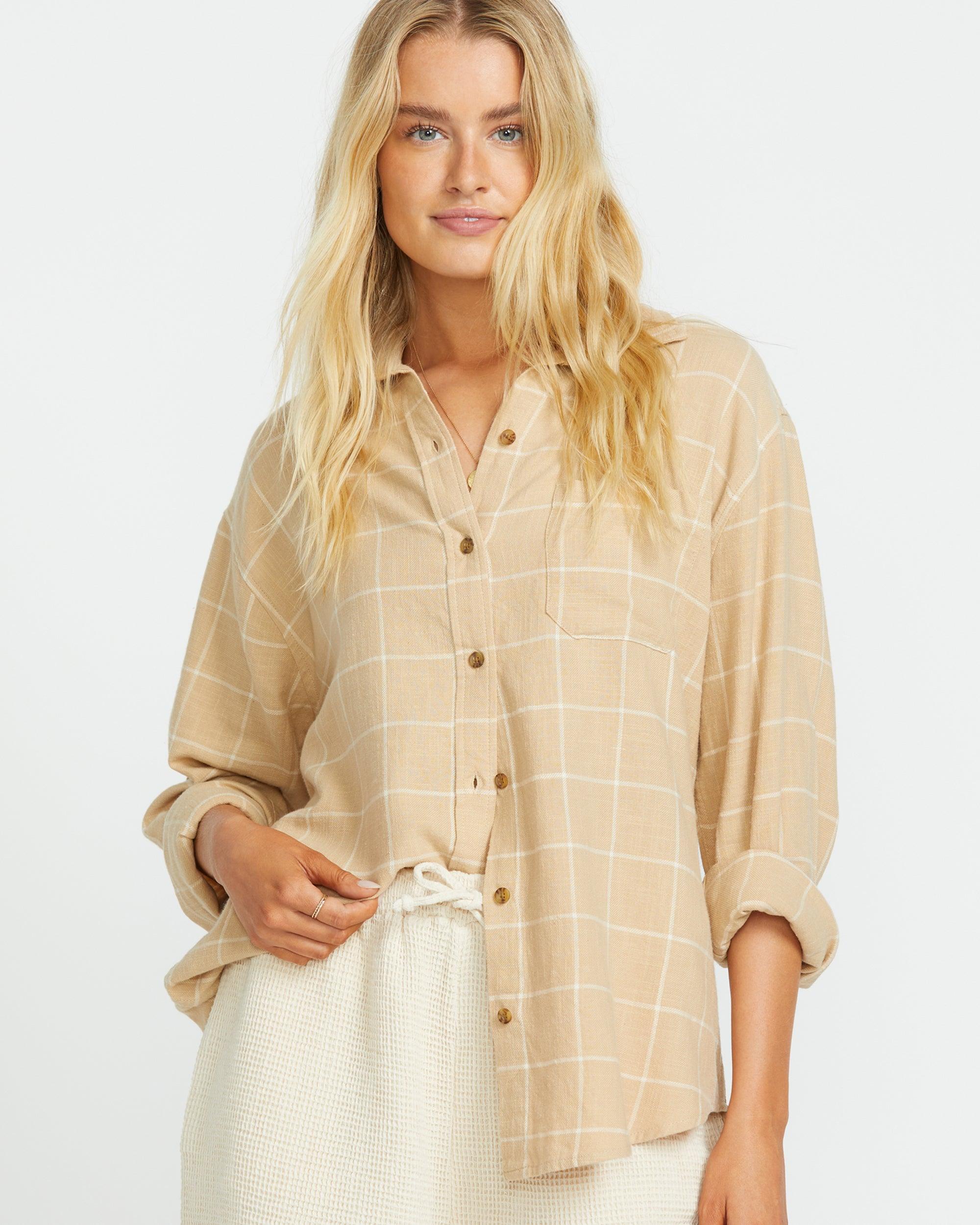 Layer Up Long Sleeve Shirt - Khaki Female Product Image