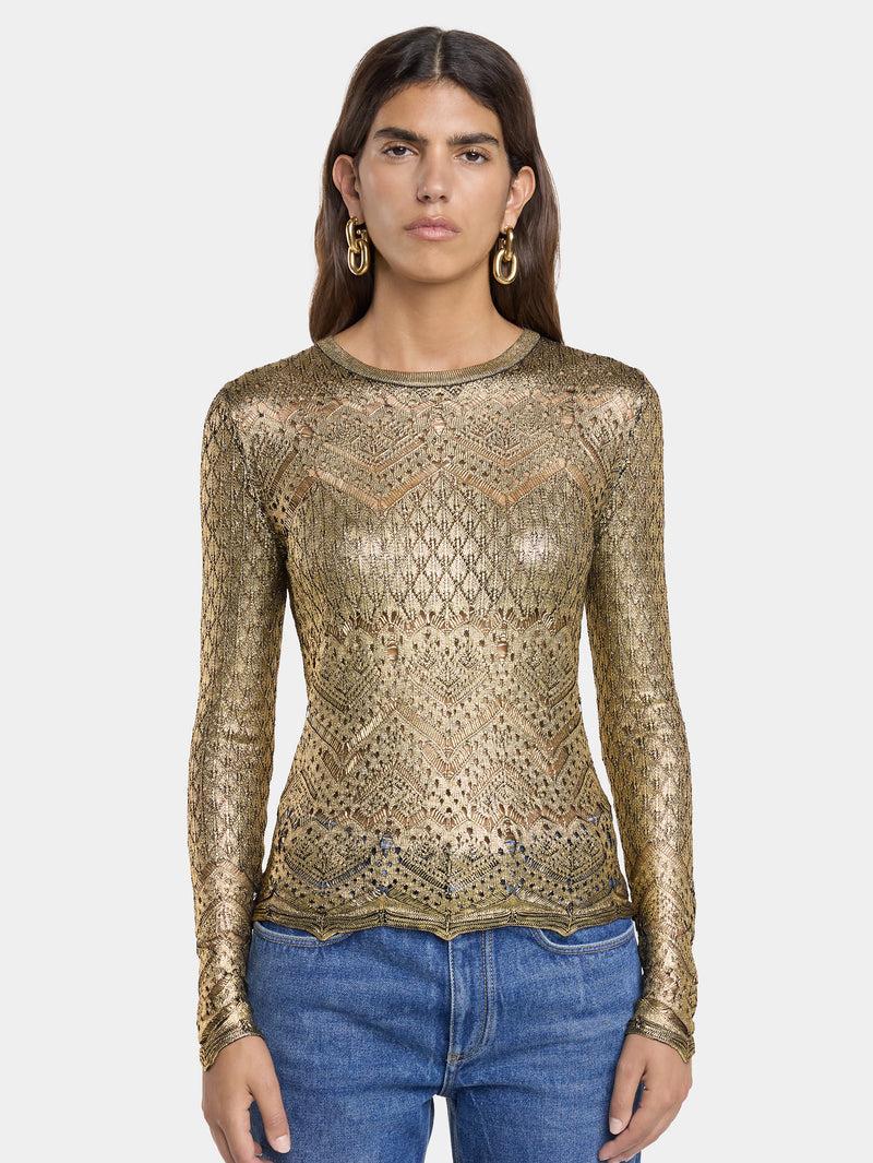 LACE-LIKE KNIT SWEATER Product Image