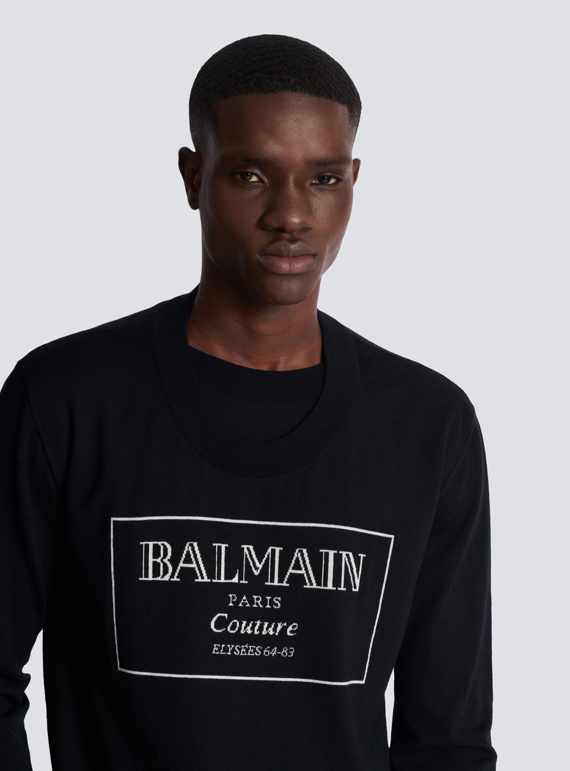 Knit jumper with Balmain Couture label Product Image