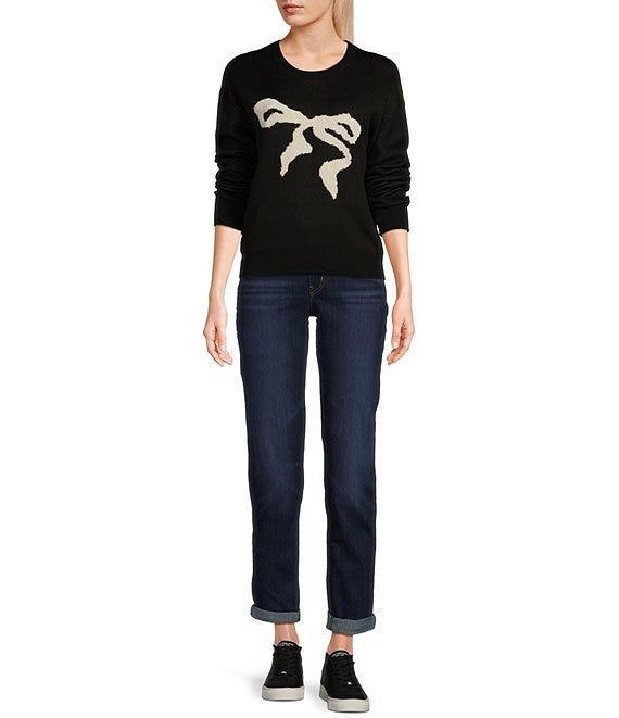 Evolutionary Long Sleeve Crew Neck Ribbon Pullover Sweater Product Image