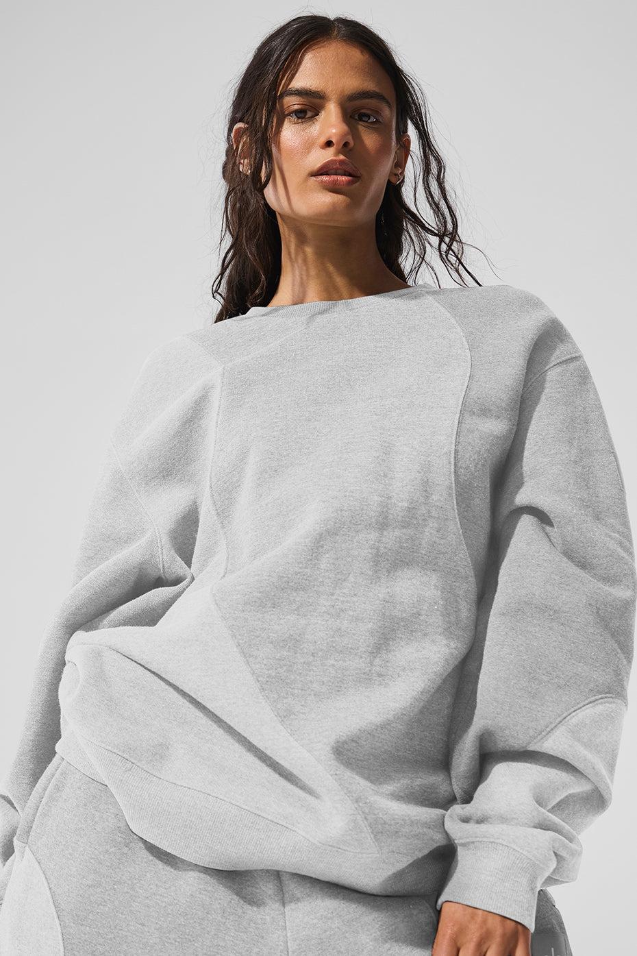 Make Waves Crew Neck Pullover - Athletic Heather Grey Tonal Product Image