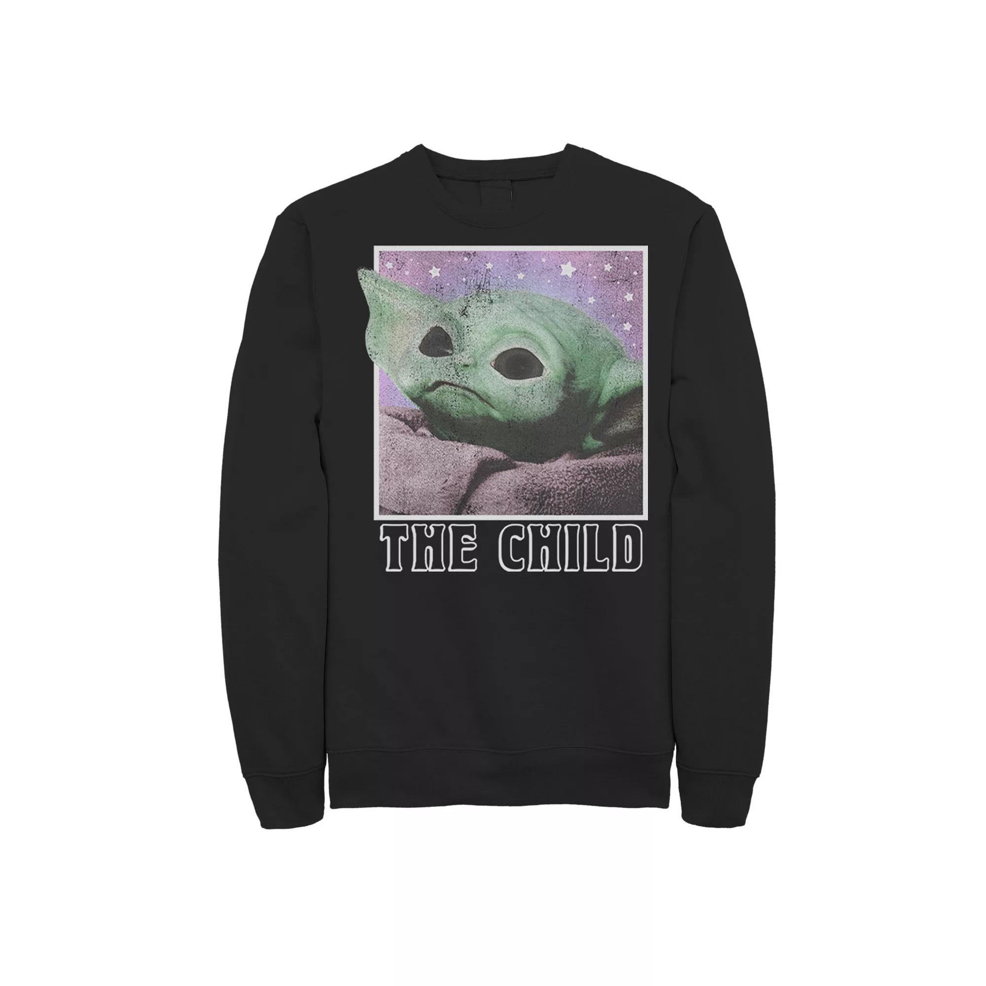 Men's Star Wars The Mandalorian The Child Galaxy Star Gaze Sweatshirt, Size: Medium, Black Product Image