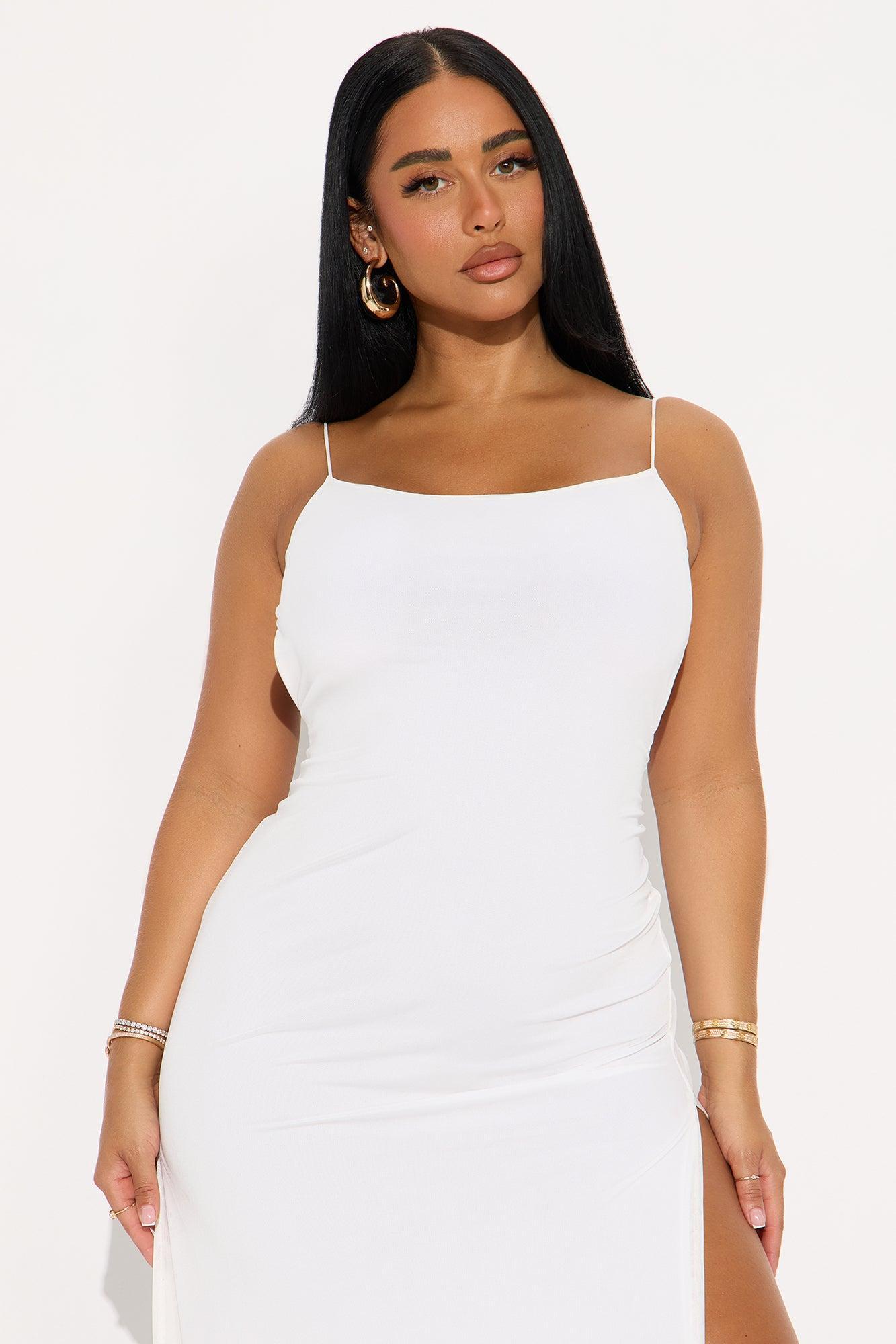 Kasie Backless Mesh Maxi Dress - White Product Image