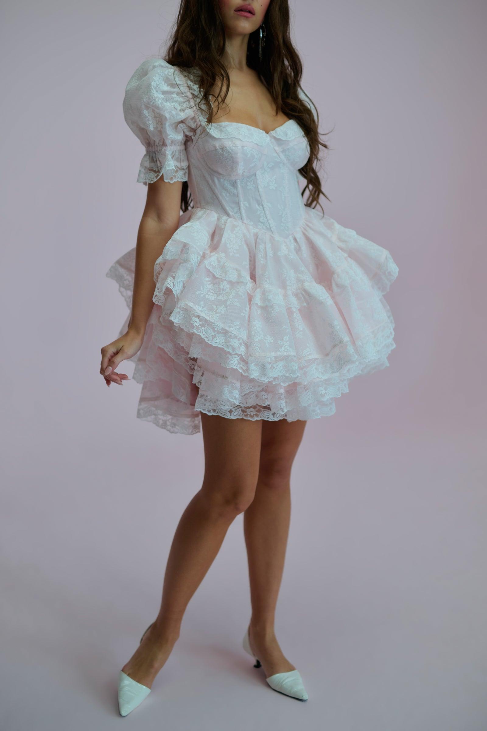 The Pink Lace Cecile Dress Product Image