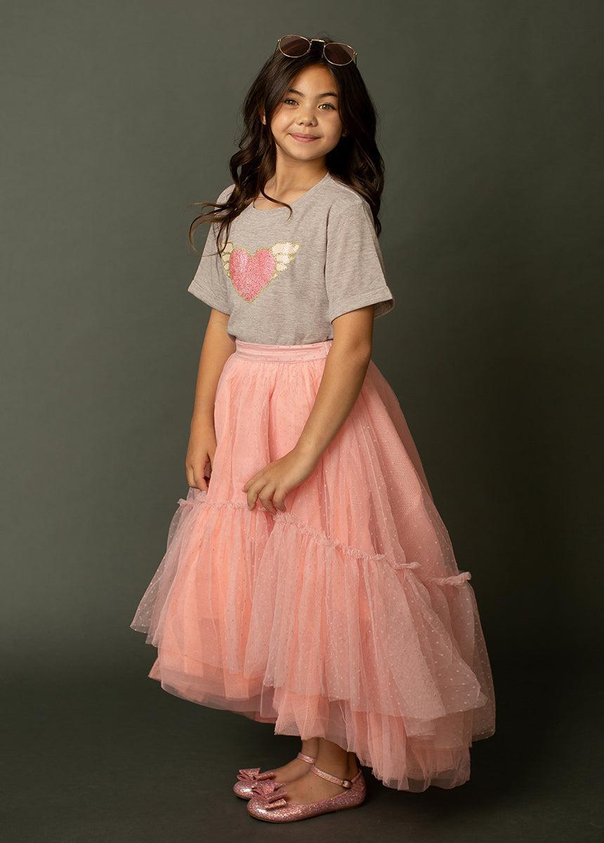 Brigitte Skirt in Pink Dot Girls Product Image