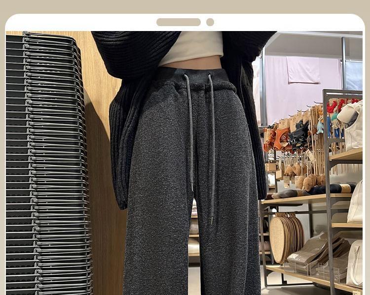 High Waist Plain Wide Leg Pants Product Image