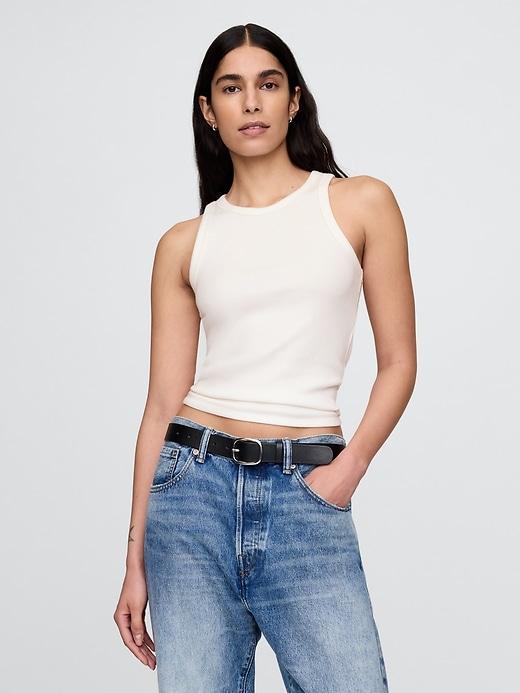 Modern Rib Halter Tank Top Product Image