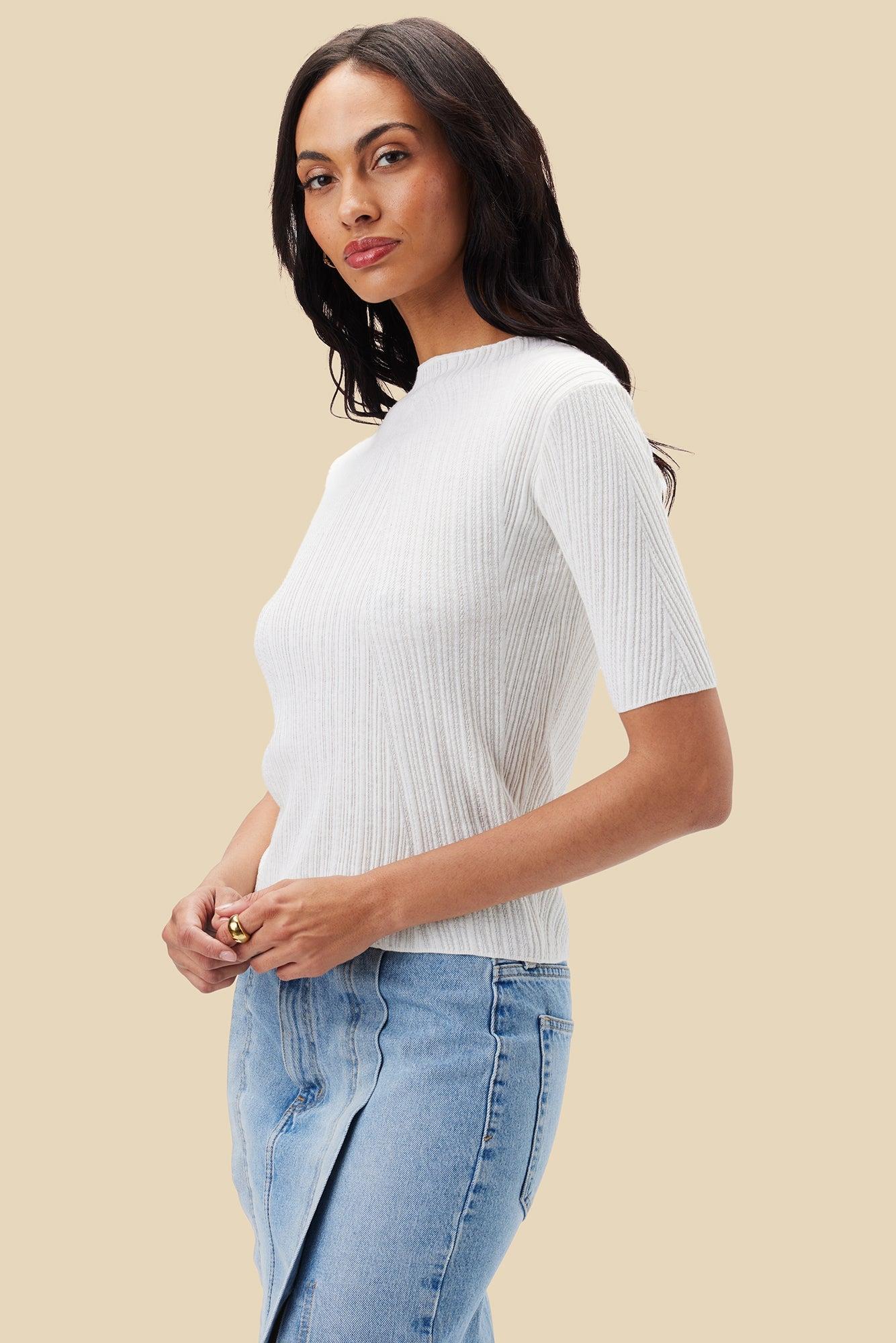 Claire Mock Neck Sweater - Ivory - ReAmour Product Image