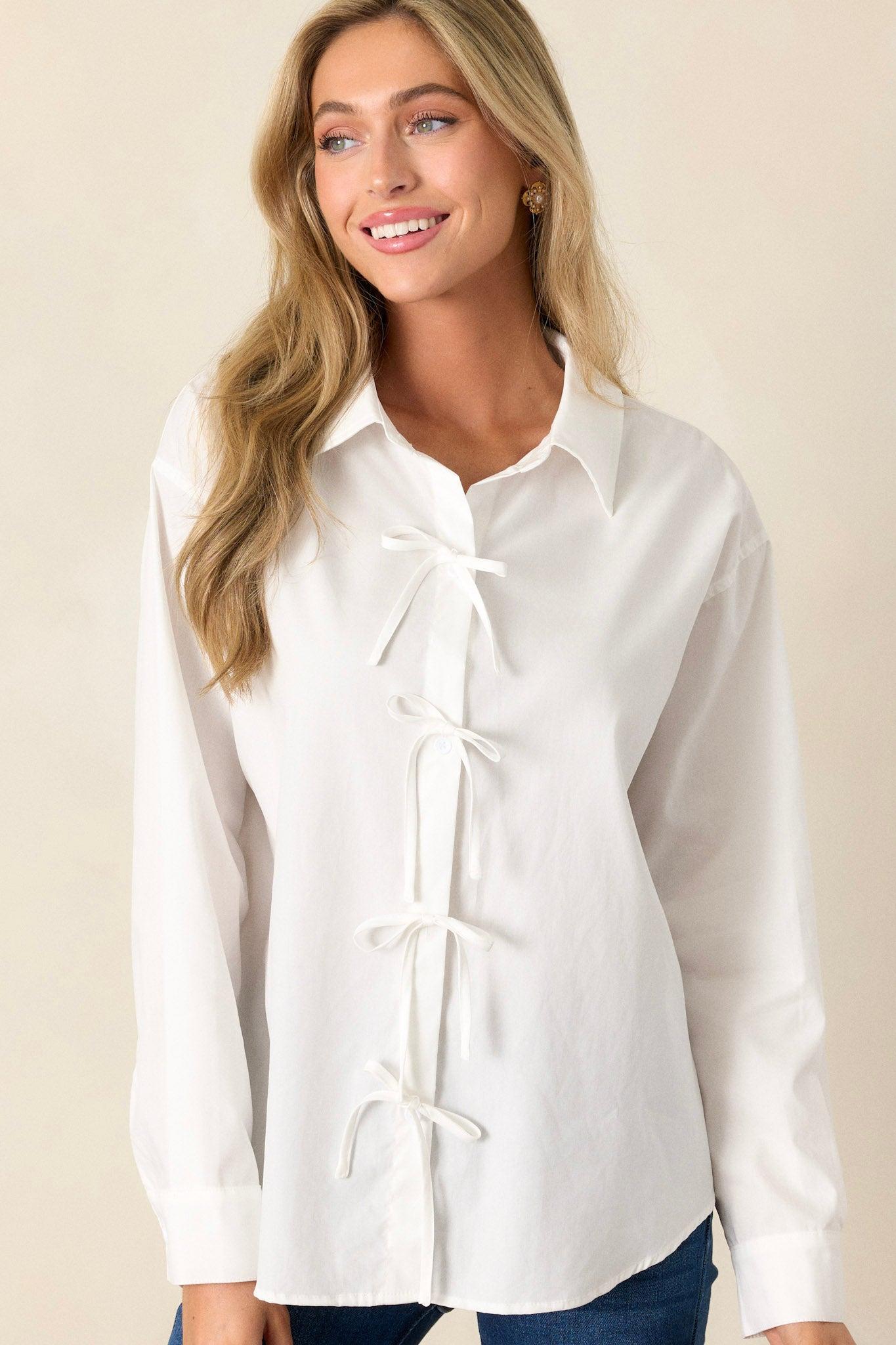 All In The Details 100% Cotton Button Front Top Product Image