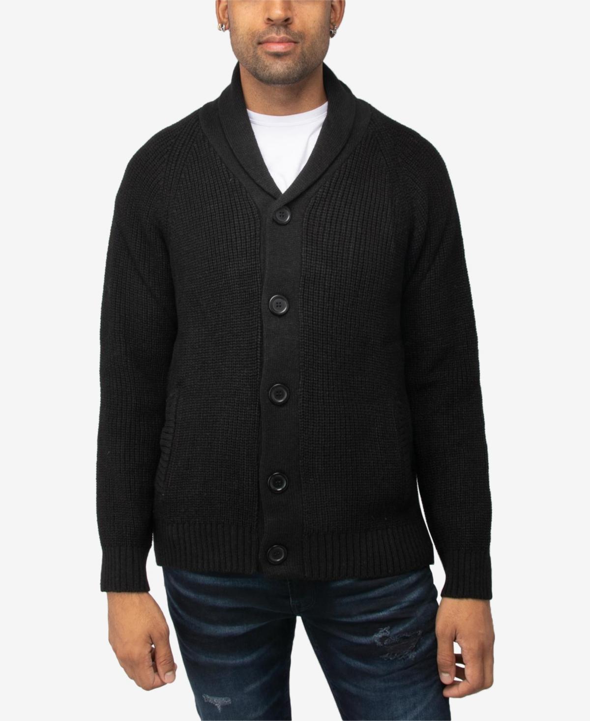 Men's Xray Shawl-Collar Knitted Cardigan Sweater, Size: Medium, Red Product Image