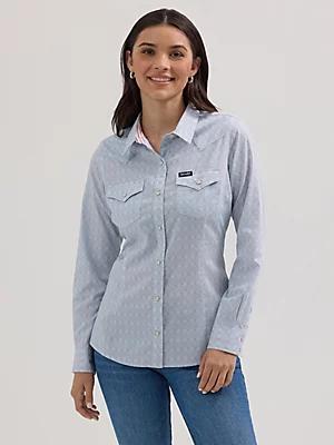 Women's Wrangler All Occasion Western Snap Shirt Stripe Product Image