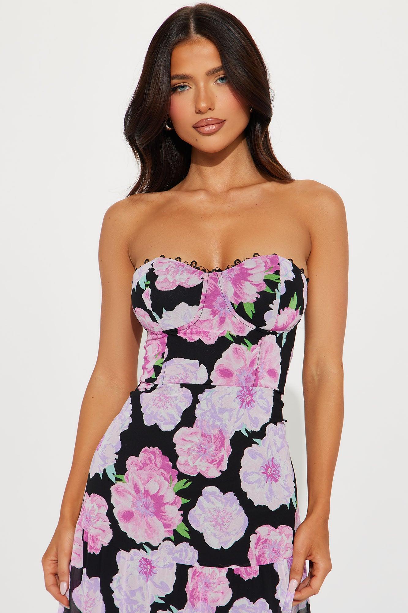 Like A Rose Chiffon Maxi Dress - Pink/combo Product Image