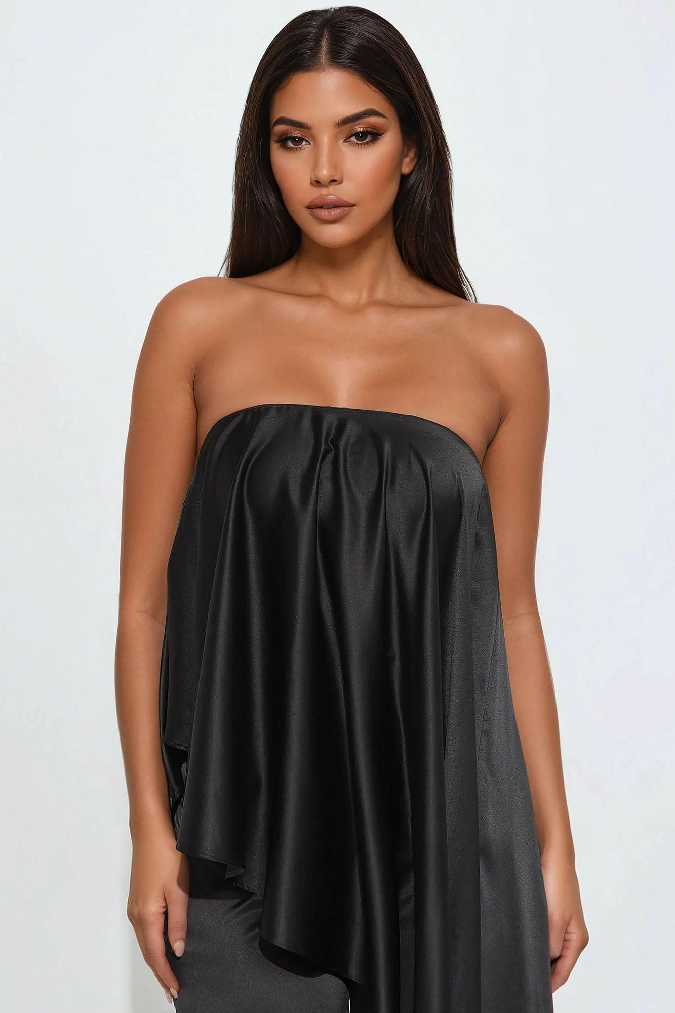 Janessa Satin Jumpsuit - Black Product Image