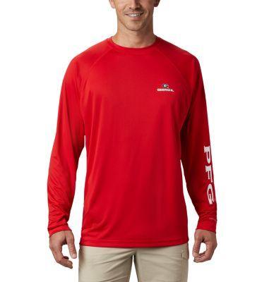 Men's Columbia Red Georgia Bulldogs Big & Tall Terminal Tackle Long Sleeve Omni-Shade T-Shirt, Size: 4XLT Product Image