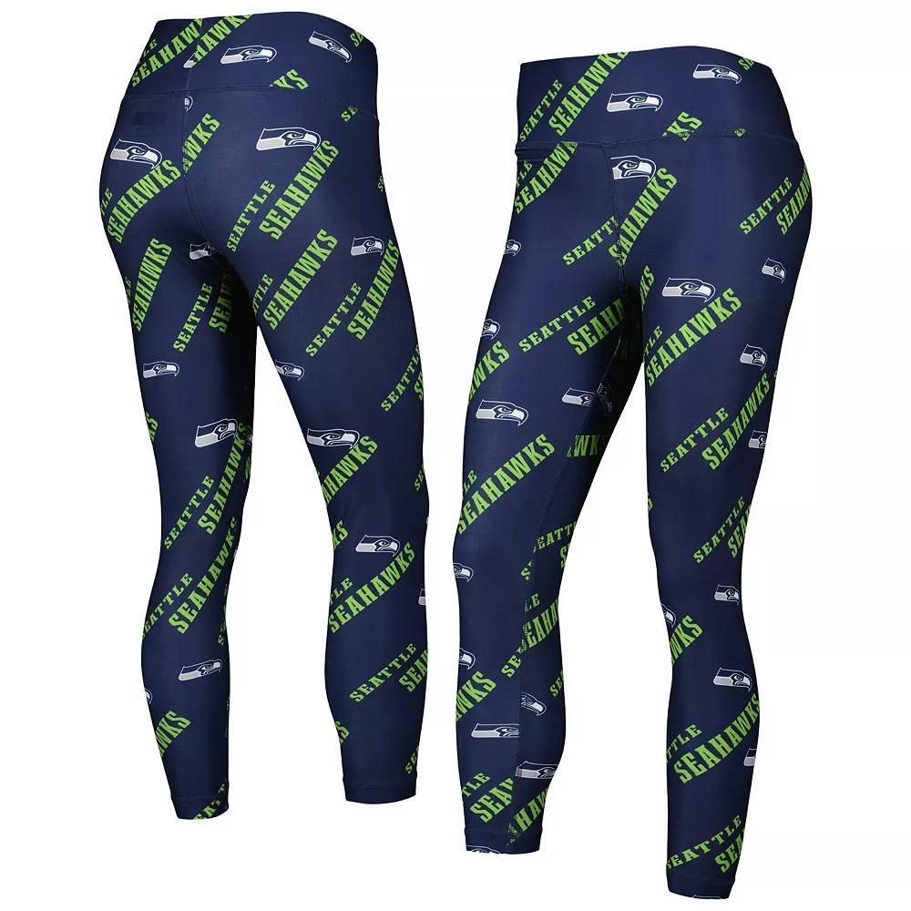 Women's Concepts Sport College Navy Seattle Seahawks Breakthrough Allover Print Lounge Leggings, Size: Small, Blue Product Image