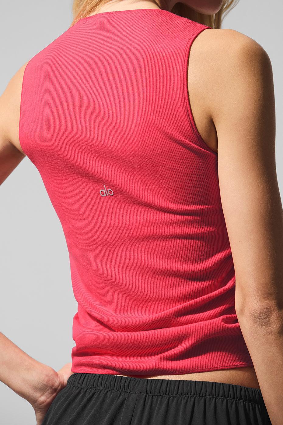 Ribbed En Pointe Tank - Candy Red Product Image