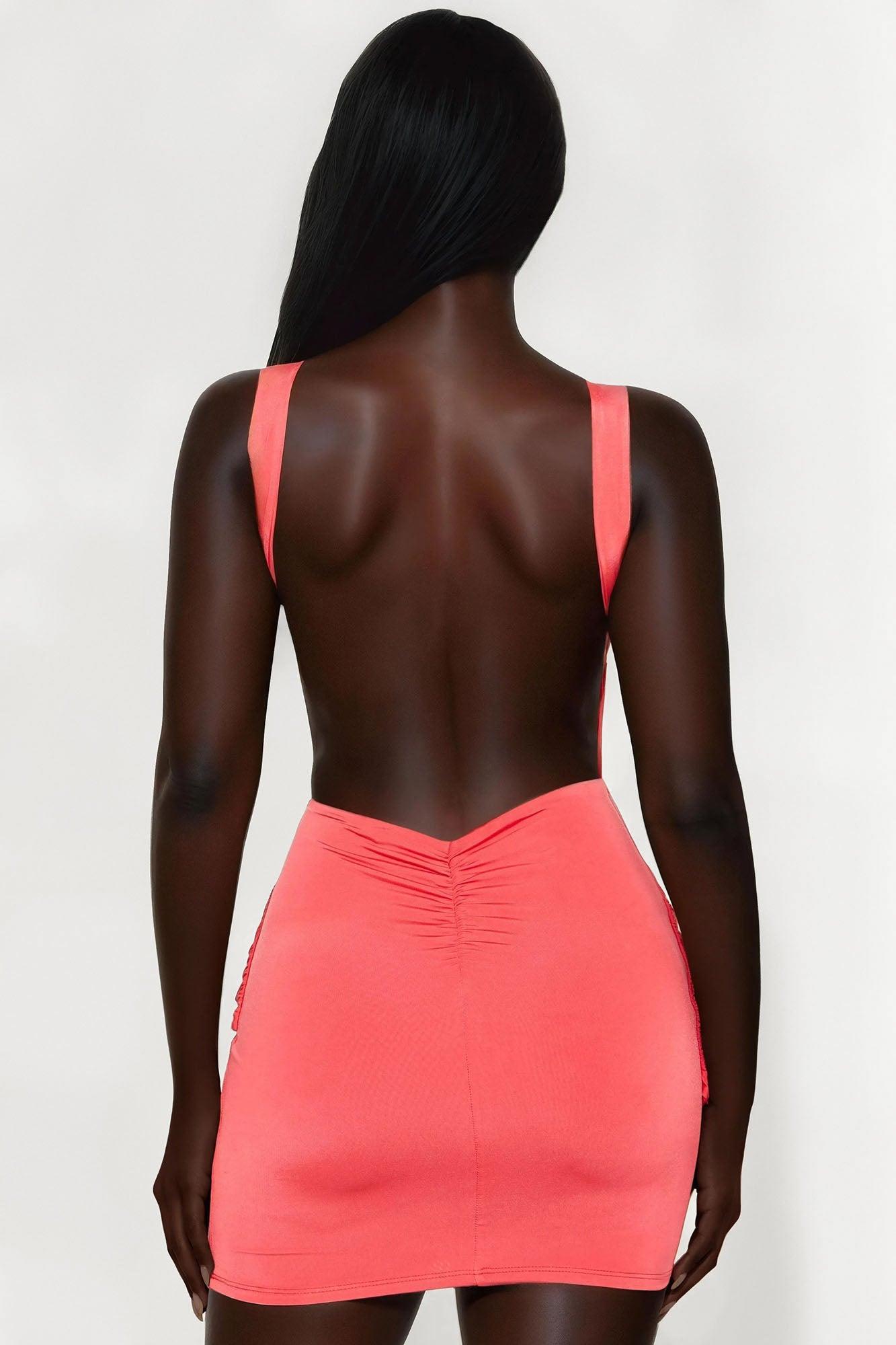 Taylor Backless Mini Dress - Tomato Red Female Product Image