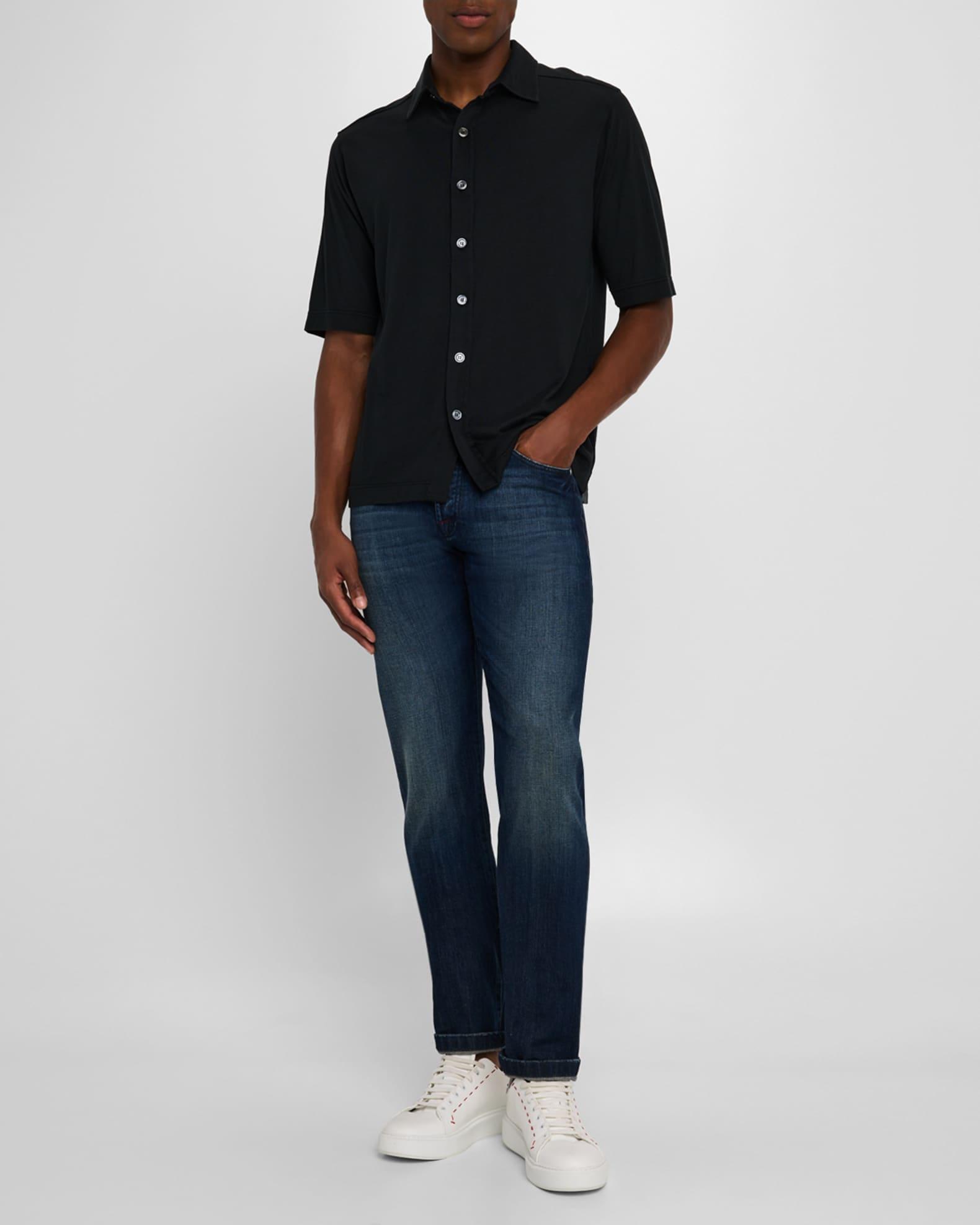 Men's Silk and Cotton Short-Sleeve Overshirt Product Image