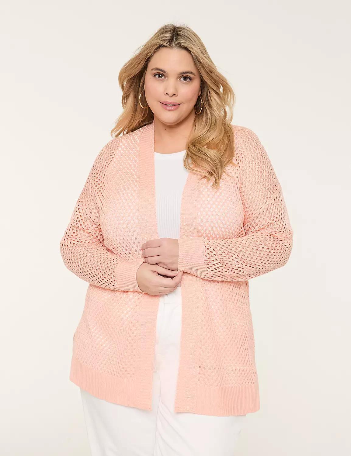 Open-Front Stitch Cardigan Product Image